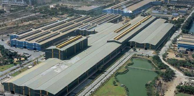 A view of the Essar Steel complex at Hazira, Gujarat