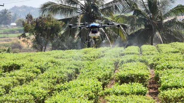 Farmers in Erode district encouraged to use drones to spray pesticides on jasmine fields