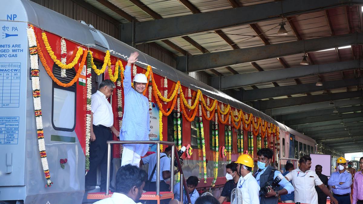 Railway Minister Ashwini Vaishnaw flags off LHB coach at ICF - The Hindu