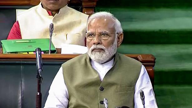 BJP MPs give standing ovation to PM Modi in Lok Sabha