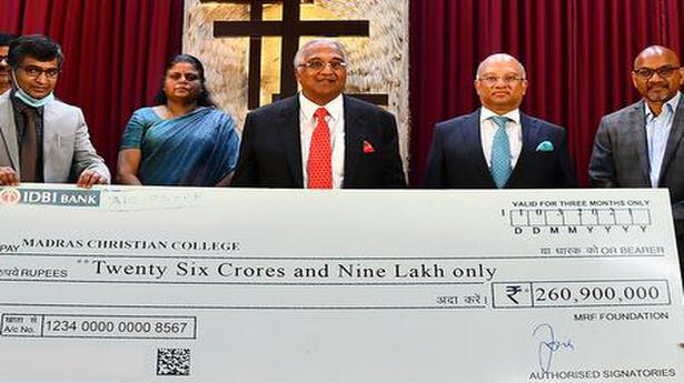 MRF Ltd. contributes 26.09 crores to innovation park at Madras Christian College