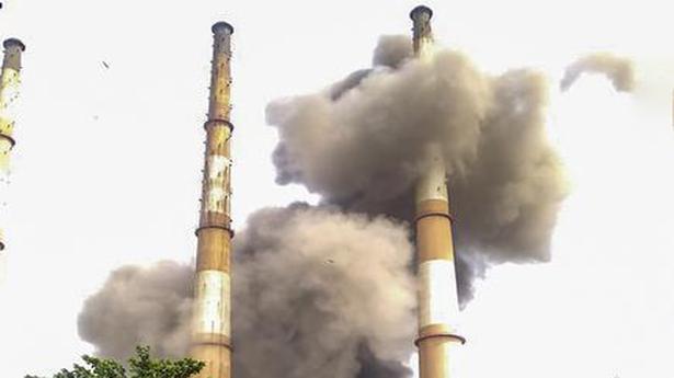   Smoke billows from a fire after an explosion at the Neyveli Lignite Corporation power plant in Tamil Nadu's Cuddalore district on July 1, 2020. 