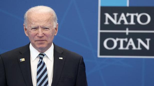   US President Joe Biden at the NATO summit at their headquarters in Brussels. 