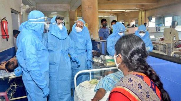 Goa Chief Minister Pramod Sawant visits Goa Medical College and Hospital on May 11, 2021. Photo: Twitter/@DrPramodPSawant