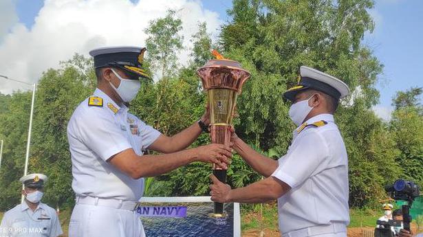 Victory flame arrives at Karwar Naval Base