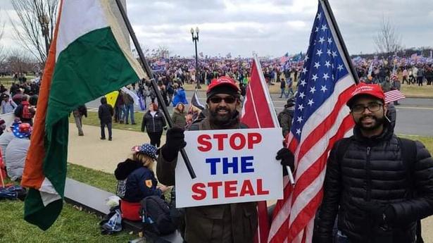 Vincent Xavier Palathingal taking part in the US Capitol protest. 