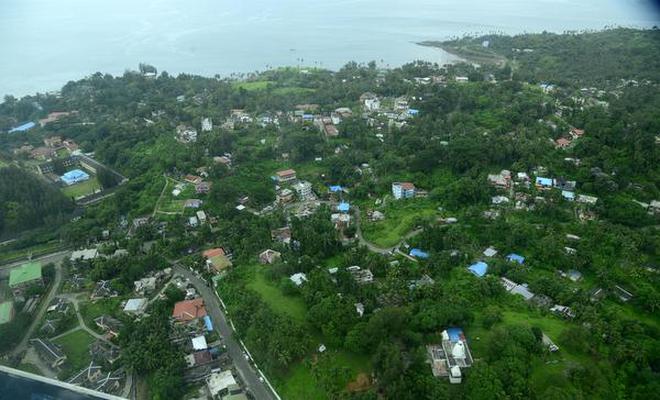 An aerial view of Port Blair near the airport, capital of the Andaman and Nicobar islands. File photo