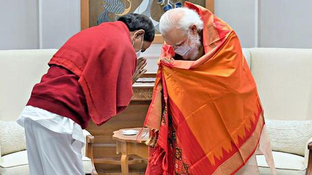 Chief Minister K. Chandrasekhar Rao with Prime Minister Narendra Modi in New Delhi on Saturday. 