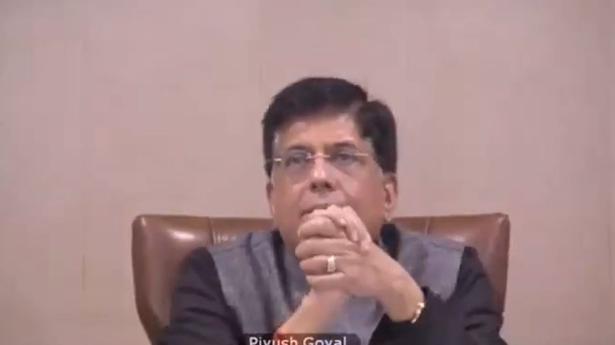 Union Commerce and Industry and Food Minister Piyush Goyal addresses FICCI's 93rd annual general meeting on December 12, 2020. Photo: Twitter/@PiyushGoyal