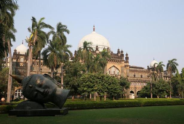 A reclining Buddha exhibit is seen outside the Chhatrapati Shivaji Maharaj Vastu Sangrahalaya museum in Mumbai, India, November 6, 2018. REUTERS/Francis Mascarenhas