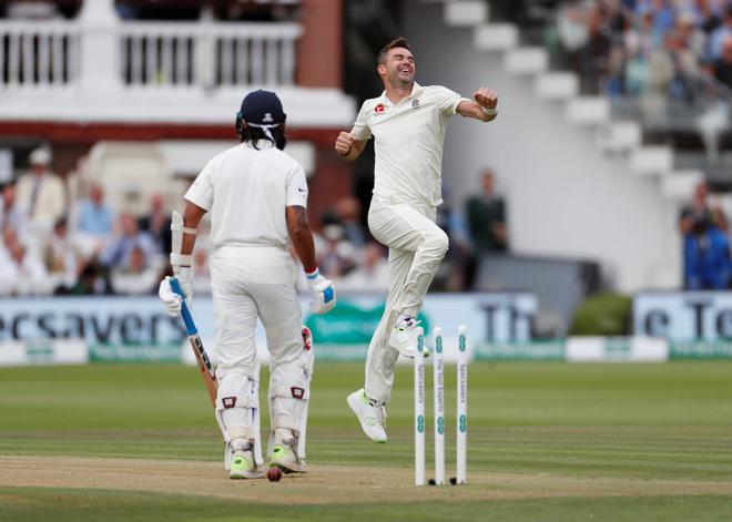 Image result for 2 day of eng vs india test james anderson falling wicket